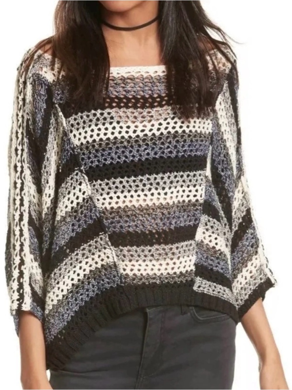 FREE PEOPLE Pearl Searching Knit Top L